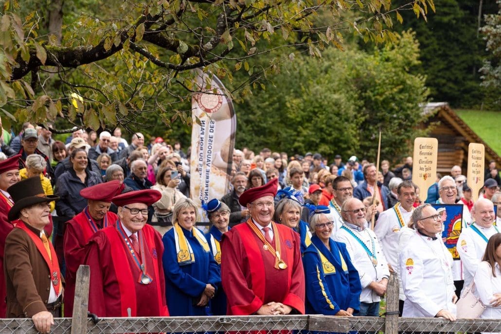 Groupe de visiteurs lors de la Fête des Fêtes à Ballenberg