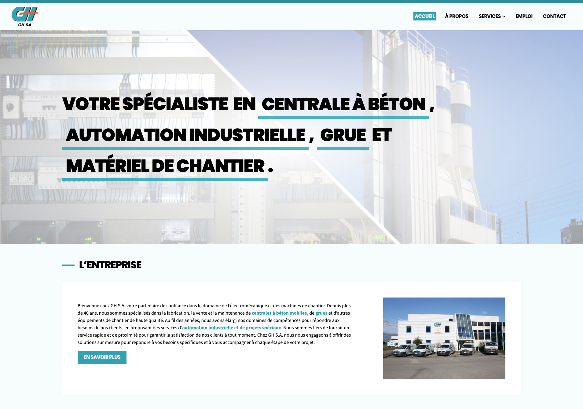 Capture du site ghsa.ch – réalisé par Swiss Creative