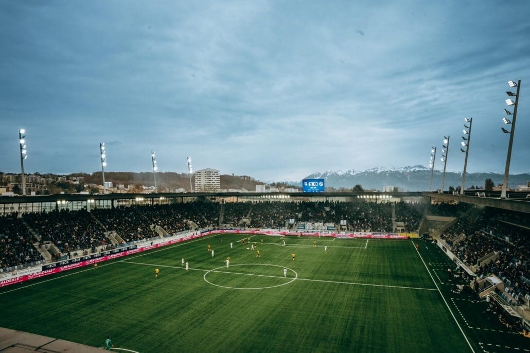 Vue aérienne du stade du Lausanne Sport