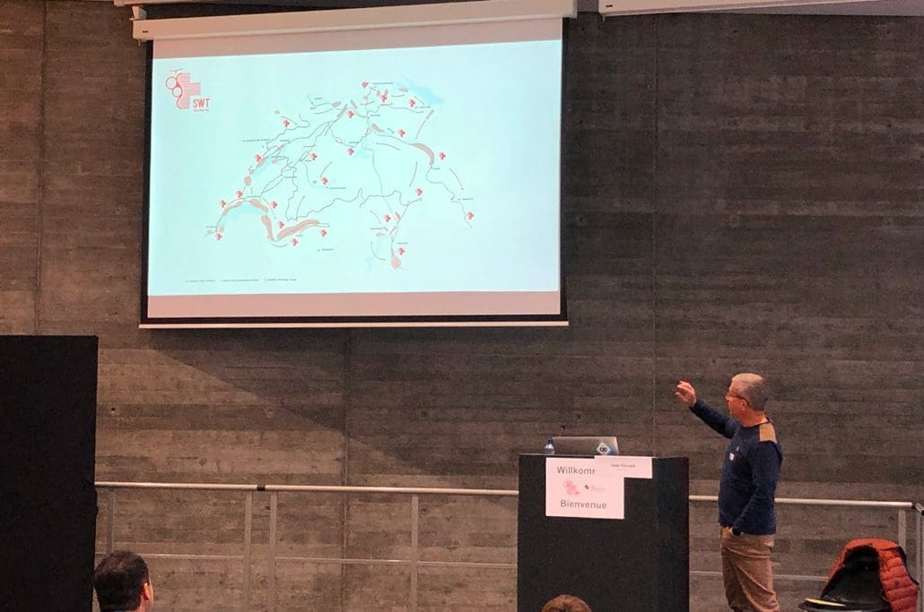 Présentation du projet Swiss Wine Tour lors d’un événement œnotouristique