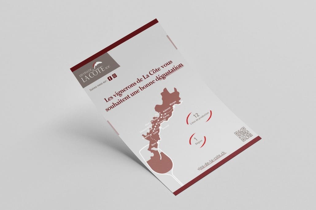 Flyer promotionnel pour les Vins de La Côte AOC